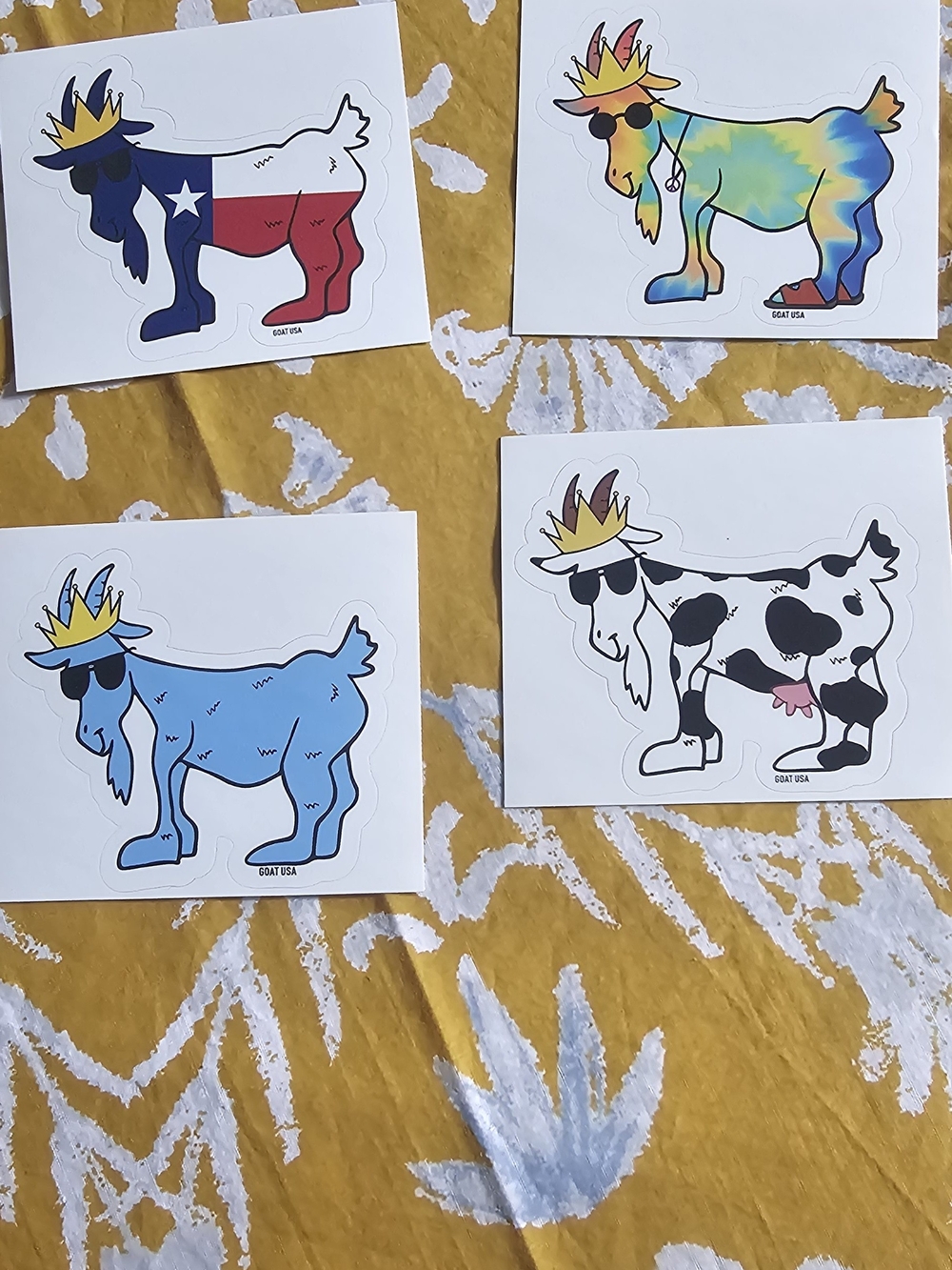 Lacrosse Goat Sticker Sheet Set - 4 Artful Designs - Picture 6 of 7